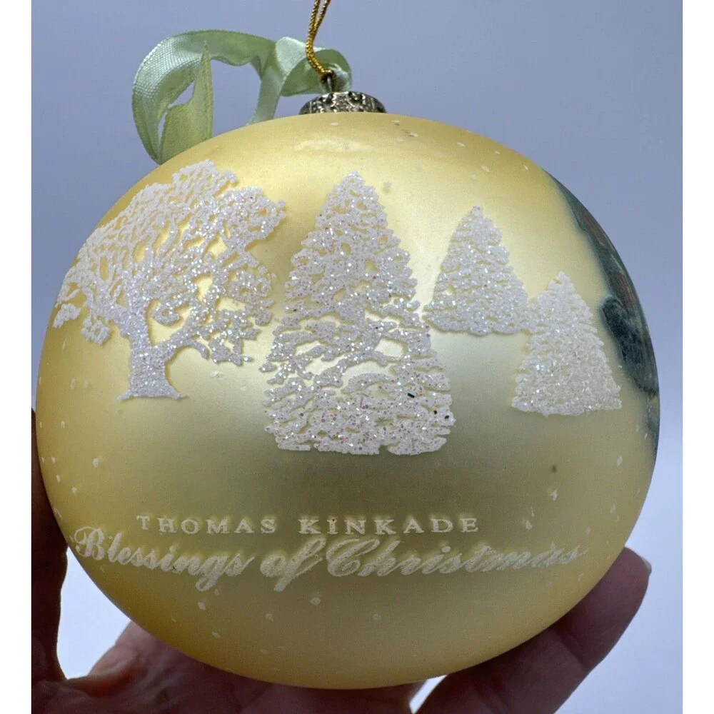 VTG 2003 Thomas Kinkade Lg Christmas Bulb Ornament 